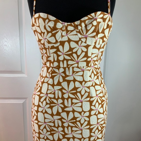 Anthropologie Hutch Floral Slim Jolie Summer Midi Dress Size XS - Picture 4 of 11